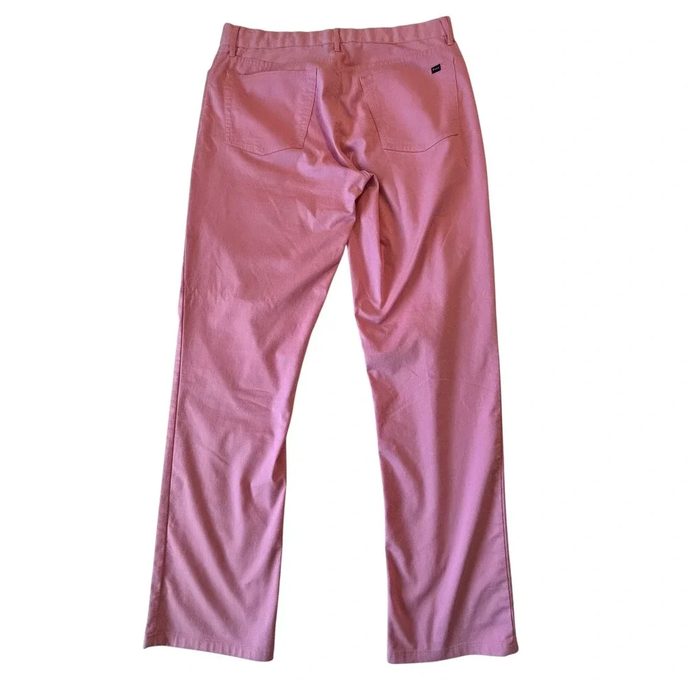 Polo Golf Ralph Lauren Mens Pink Cotton Twill Stretch Tailored Fit Pants 33x32